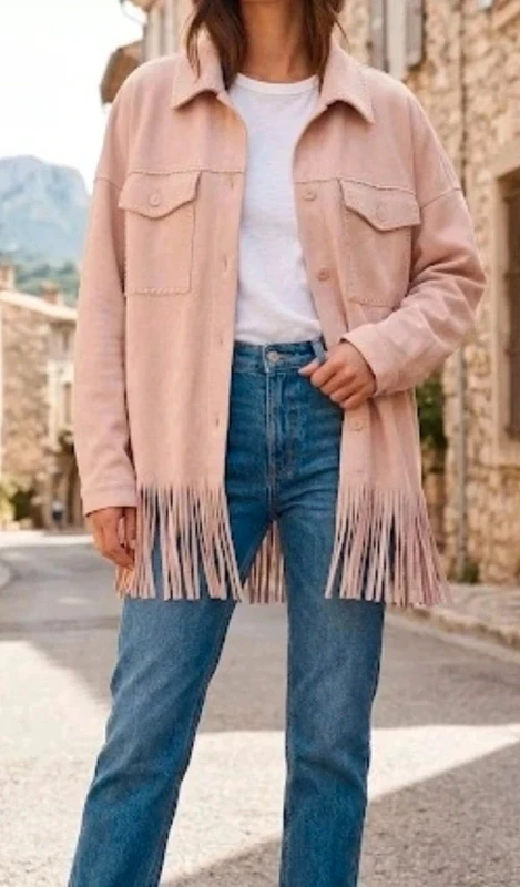Veste bohème style daim